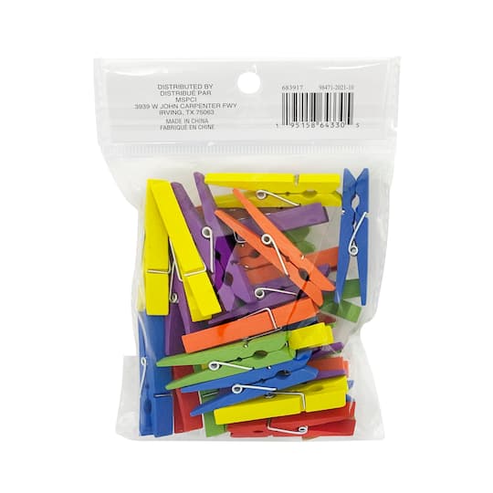12 Packs: 30 ct. (360 total) Medium Primary Clothespins by Recollections™